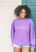 TCU Horned Frogs Womens Corded Crew Sweatshirt - Purple
