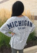 Michigan Womens Grey Cozy Long Sleeve T Shirt