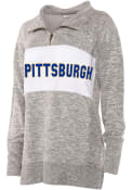 Pitt Panthers Womens Cozy 1/4 Zip Pullover - Grey