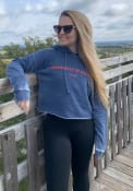 Kansas Jayhawks Womens Campus Hooded Sweatshirt - Navy Blue