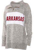 Arkansas Razorbacks Womens Cozy 1/4 Zip Pullover - Grey