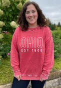 Ohio Women's Cardinal Campus Long Sleeve Crew Sweatshirt