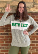 North Texas Mean Green Womens Cozy 1/4 Zip Pullover - Grey