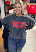 Dayton Flyers Womens Corded Boxy Crew Sweatshirt - Navy Blue
