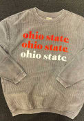 Ohio State Buckeyes Womens Corded Crew Sweatshirt - Charcoal