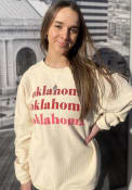Oklahoma Sooners Womens Corded Crew Sweatshirt - Natural