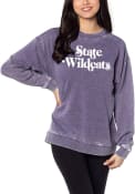 K-State Wildcats Womens Campus Burnout Crew Sweatshirt - Purple