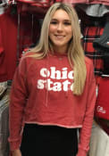 Ohio State Buckeyes Womens Campus Cropped Hooded Sweatshirt - Cardinal
