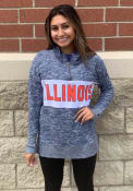 Illinois Fighting Illini Womens Cozy 1/4 Zip Pullover - Navy Blue