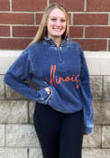 Illinois Fighting Illini Womens Everybody 1/4 Zip Pullover - Navy Blue