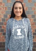 Illinois Fighting Illini Womens Cozy Tunic Hooded Sweatshirt - Navy Blue