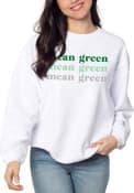 North Texas Mean Green Womens Corded Crew Sweatshirt - White