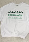 Philadelphia Womens Corded Crew Crew Sweatshirt - White
