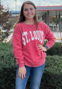 St Louis Womens Campus Pullover Crew Sweatshirt - Cardinal