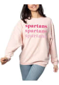 Michigan State Spartans Womens Corded Crew Sweatshirt - Pink