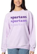 Michigan State Spartans Womens Corded Crew Sweatshirt - Purple