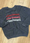 Cincinnati Bearcats Womens Corded Crew Sweatshirt - Charcoal