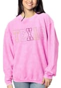 Texas Womens Corded Crew Sweatshirt - Pink