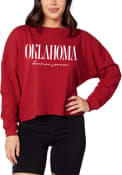 Oklahoma Sooners Womens Boxy Cropped T-Shirt - Crimson