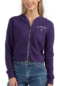 Purple Womens K-State Wildcats Cropped Full Zip Jacket