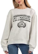 Pittsburgh Ash Grey Old School Long Sleeve Crew Sweatshirt