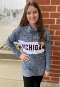 Michigan Wolverines Womens Cozy 1/4 Zip Pullover - Navy Blue