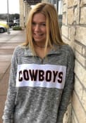 Oklahoma State Cowboys Womens Cozy 1/4 Zip Pullover - Grey