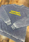 Michigan Wolverines Womens Campus Crew Sweatshirt - Navy Blue