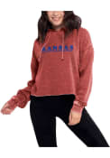 Kansas Jayhawks Womens Campus Hooded Sweatshirt - Red