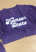 K-State Wildcats Womens Corded Boxy Crew Sweatshirt - Purple