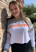 Oklahoma State Cowboys Womens Cozy Colorblock T-Shirt - White