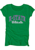 K-State Wildcats Womens Dyed Scoopneck Green Scoop T-Shirt