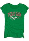 Texas A&M Aggies Womens Dyed Scoopneck Green Scoop T-Shirt