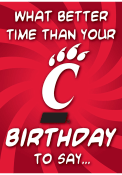 Cincinnati Bearcats Red Happy Birthday Card