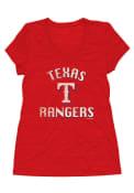 Texas Rangers Womens Arch Shadow Red Short Sleeve Plus Tee