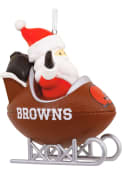 Cleveland Browns Santa Football Sled Ornament