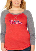 Philadelphia Phillies Womens Official Jersey Red Plus Size T-Shirt