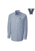 Villanova Wildcats Cutter and Buck Grant Plaid Dress Shirt - Navy Blue