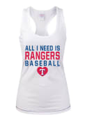 Texas Rangers Womens Glitter Tank Top - White