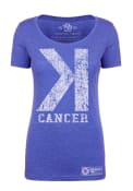 Kansas City Royals Womens Strike Out Cancer Blue Scoop T-Shirt