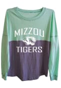Missouri Tigers Womens Sideline Jersey Green LS Tee