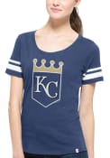 47 Kansas City Royals Womens Halfback Scoop Blue Scoop T-Shirt