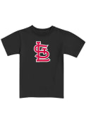 St Louis Cardinals Youth Black Youth Cap Logo T-Shirt