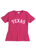 Texas Rangers Girls Pink Youth Girls Wordmark T-Shirt