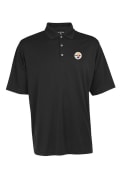Antigua Pittsburgh Steelers Mens Black Exceed Short Sleeve Polo Shirt