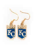 Kansas City Royals Womens Logo Dangle Earrings - Gold