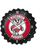 Wisconsin Badgers Mascot Bottle Cap Wall Clock