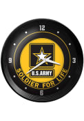 Army Soldier for Life Ribbed Frame Wall Clock
