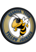 GA Tech Yellow Jackets Mascot Round Slimline Lighted Sign