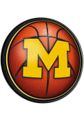 Michigan Wolverines Basketball Round Slimline Lighted Sign